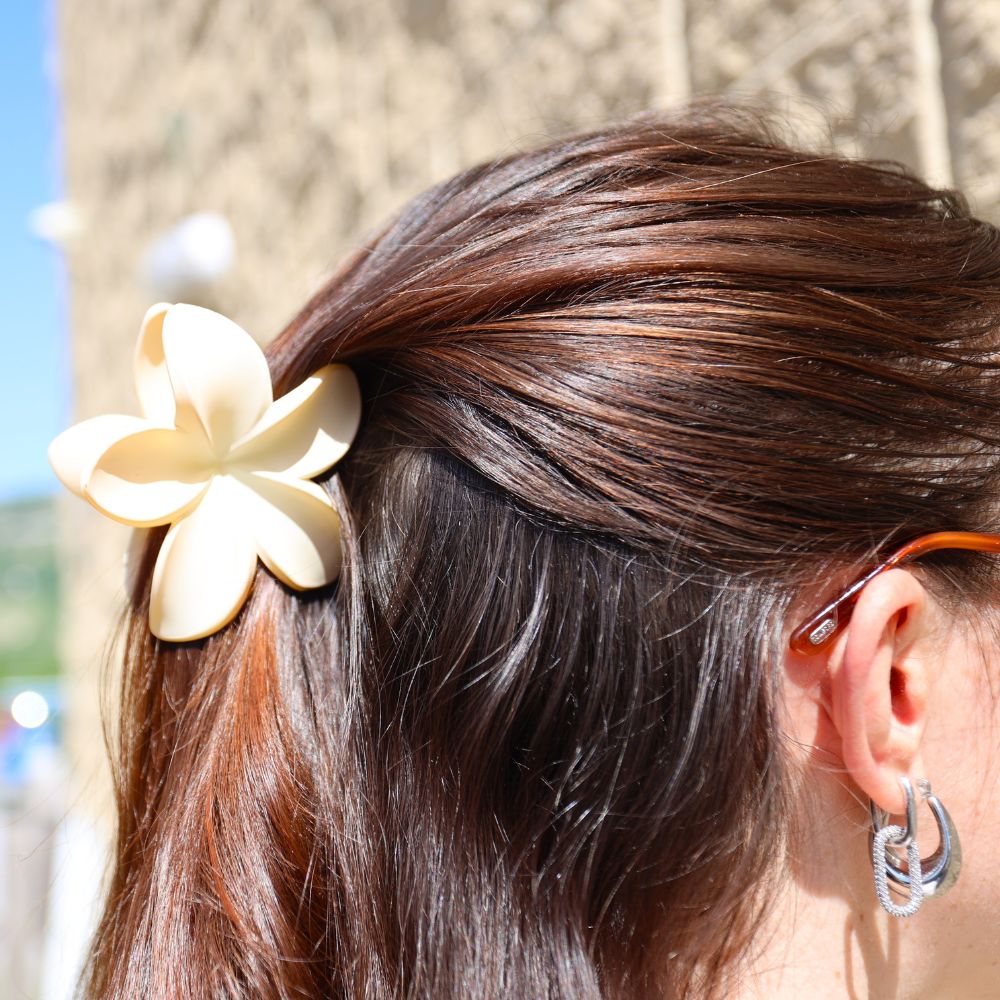 Pinza Capelli a Fiore Cipria
