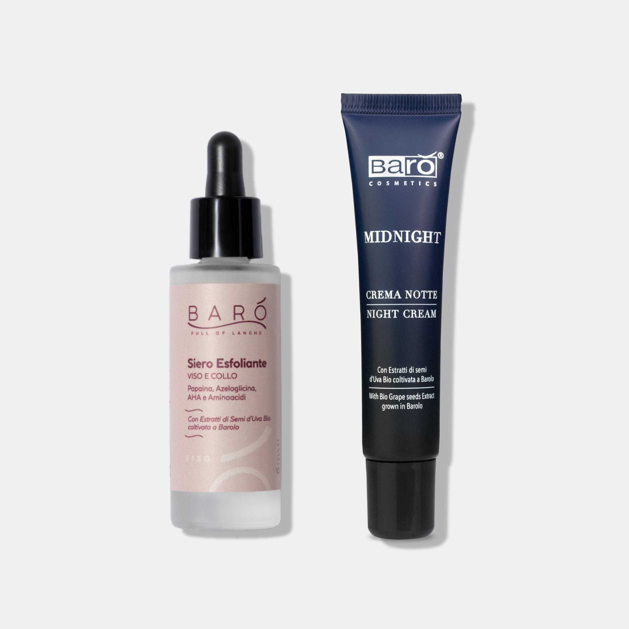 Trattamento Esfoliante Notte: Siero Esfoliante Viso e Collo + Crema Notte