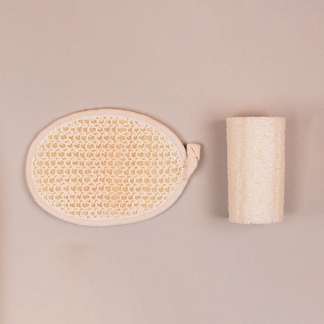 Spugna esfoliante in cotone e fibre naturali