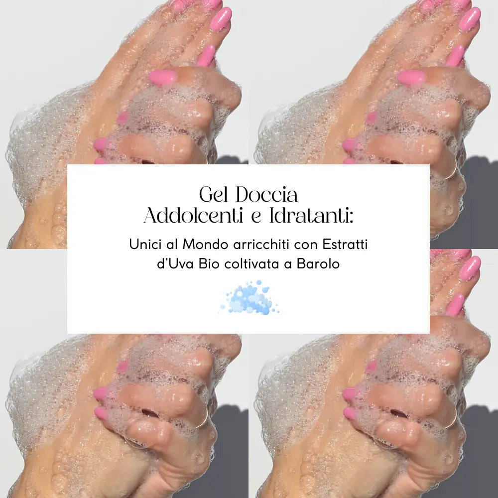 Scopri i nuovi Gel Doccia addolcenti e idratanti, ricchi di Polifenoli d'Uva