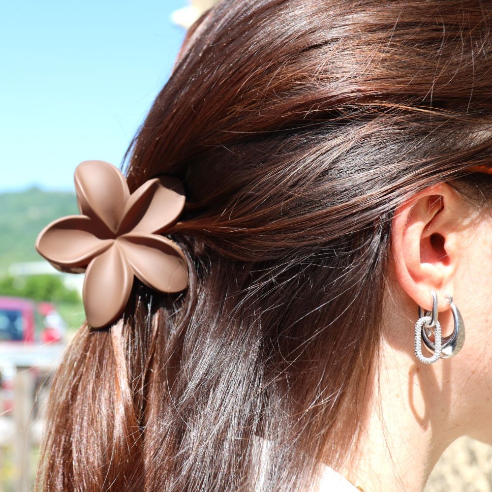Pinza Capelli a Fiore Cioccolato