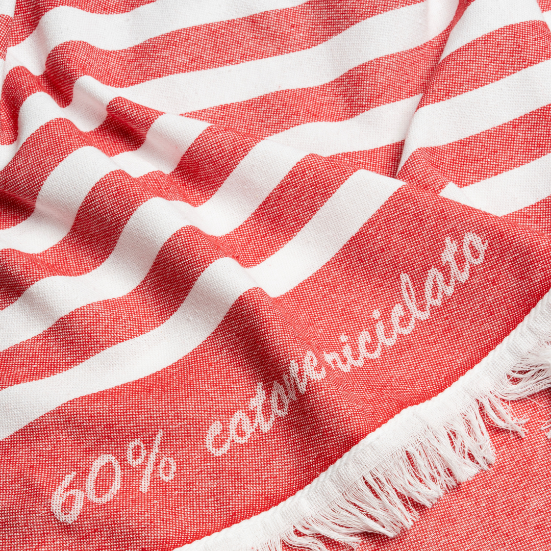 Telo mare "Save the Planet" in tessuto riciclato 100x190cm