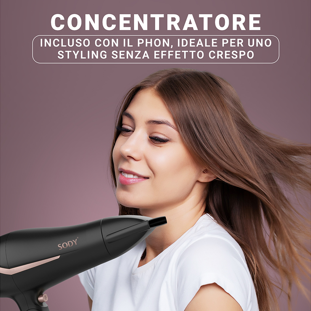 Secador de pelo con mango plegable 2200W Sody