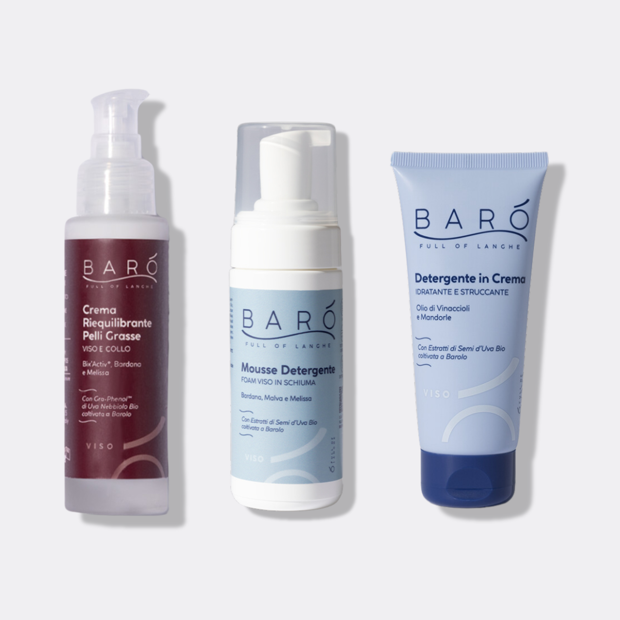 Trattamento Purificante: Crema Riequilibrante Pelli Grasse + Mousse Detergente + Detergente in Crema