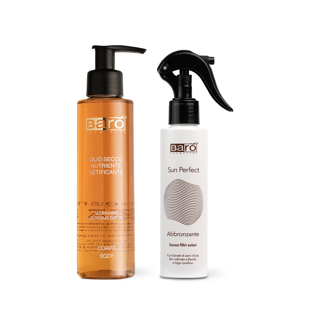 Set Abbronzatura rapida e uniforme con Olio Secco e Abbronzante senza filtro 